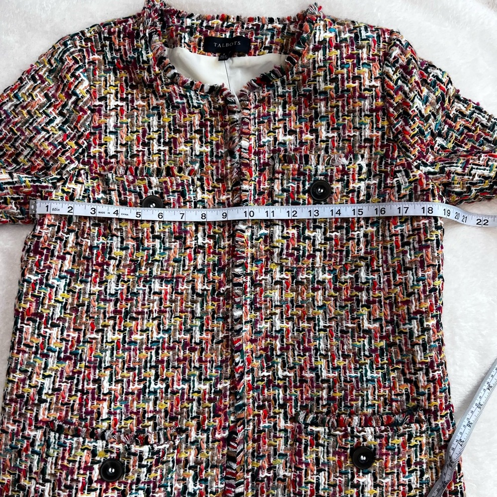 Talbots NWT Candy Tweed Fringe Topper Blazer Size 6‎ - Picture 10 of 14